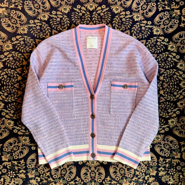 21ss 산드로 크롭 트위드 이펙트 가디건 2사이즈 