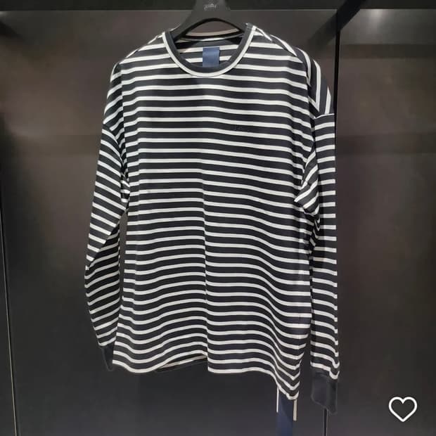 (L)23SS 준지 스트라이프 긴팔티셔츠 롱 슬리브 - 블랙
