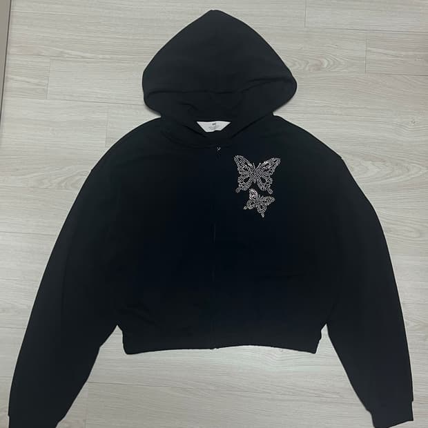 H&M 핫픽스 y2k 후드집업 블랙