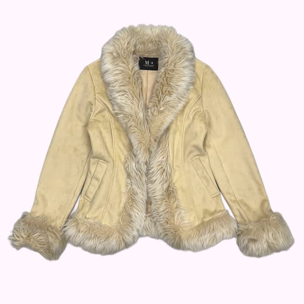 M-II beige fur shearling jacket