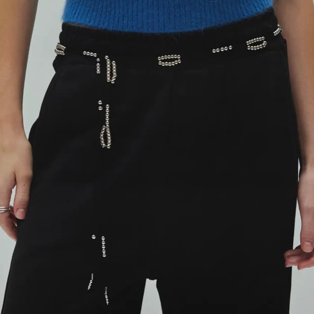 BEAD SUEDE BELT (black)