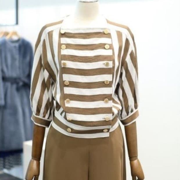 모조에스핀 2022 더블버튼 스트라이프 루즈핏 자켓 55사이즈