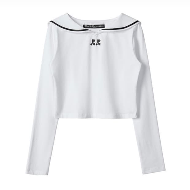 레스트앤레크레이션 RR SAILOR COLLAR CROP TOP 화이트
