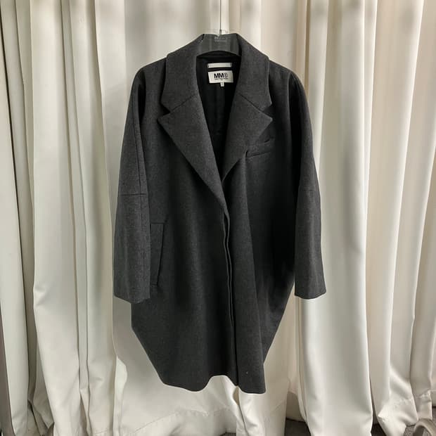 MM6 메종 마틴 마르지엘라 그레이 울 블렌드 코트 40