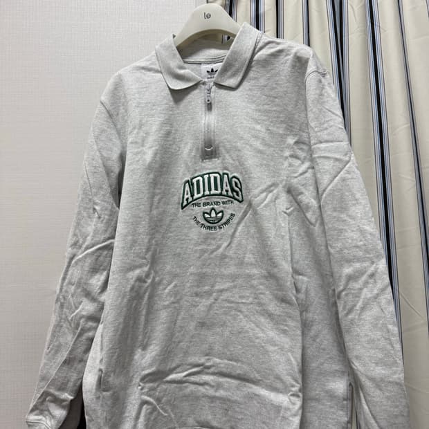 아디다스 오리지널 하프집업 맨투맨 L사이즈 (그레이)
