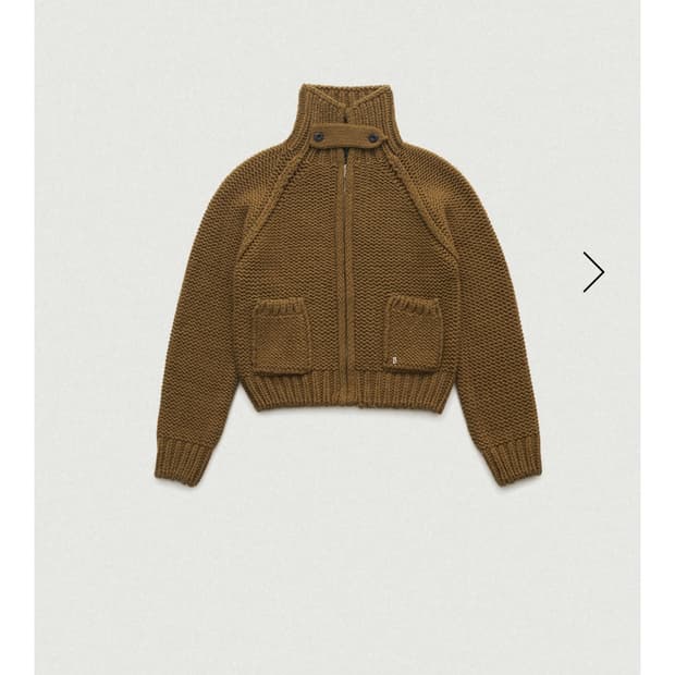 더바넷 소프 집업니트가디건 올리브 새상품