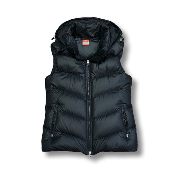 [L] 나이키 블랙 덕다운 후드 패딩 조끼