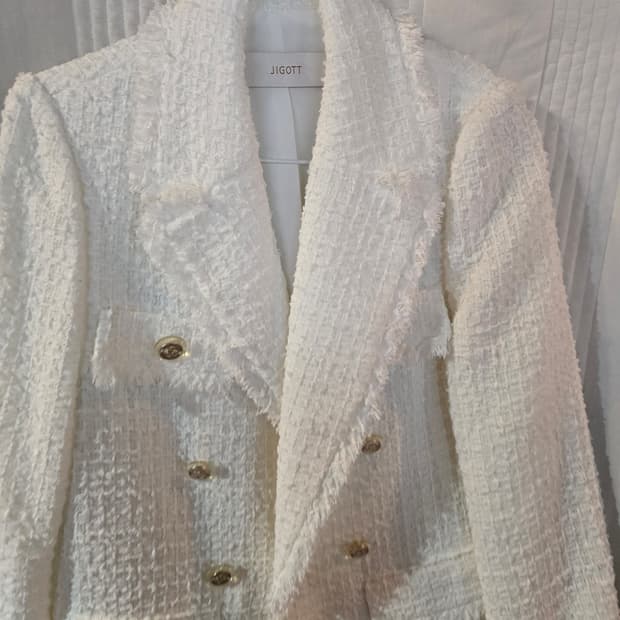 JIGOTT 화이트 트위드 자켓