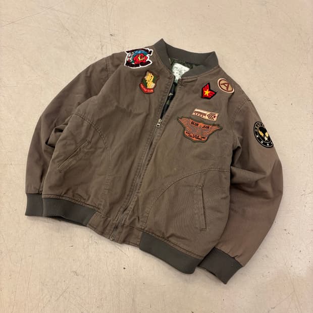 빈티지 패치워크 브라운 항공 점퍼