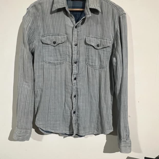 RRL 더블알엘 인디고 스트라이프 저지 워크셔츠