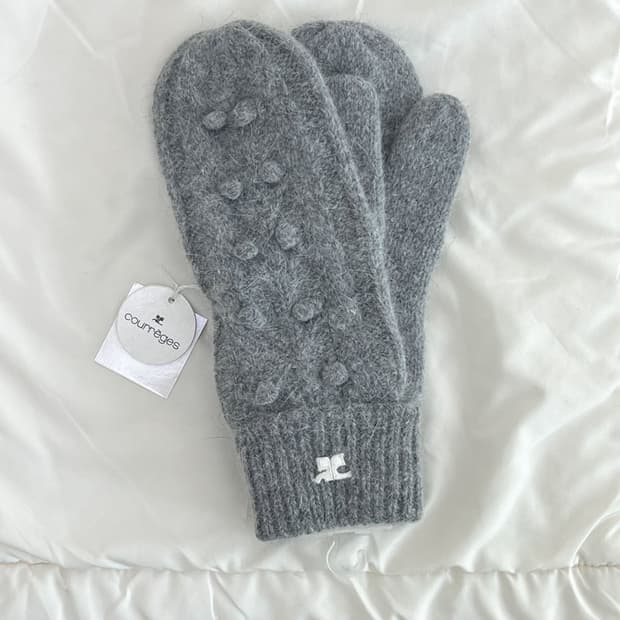 [새상품] courreges / 꾸레쥬 그레이 벙어리 장갑 