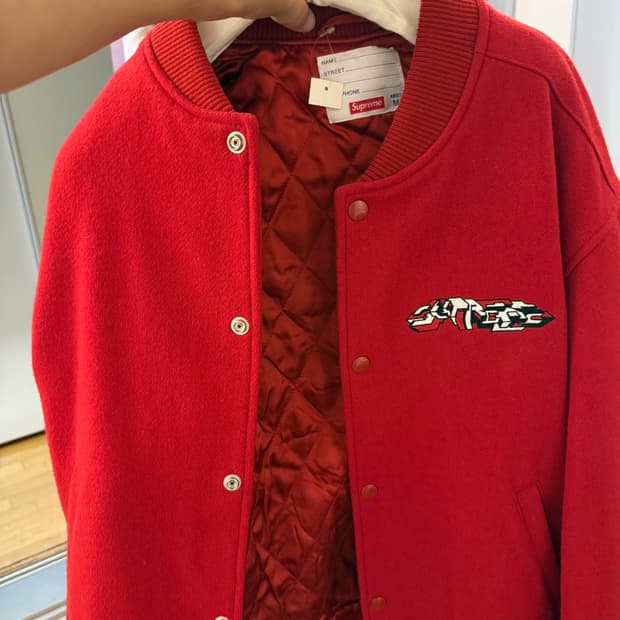 [새상품] 슈프림 19FW 델타 로고 바시티 자켓 레드 M (Suprem