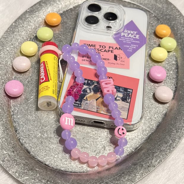  gesumchure 키치 비즈 립밤 키링 💛 (립밤 랜덤 배송)