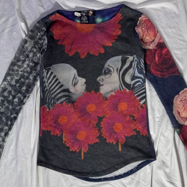 데시구알 Desigual 마임 플라워 프린팅 롱슬리브
