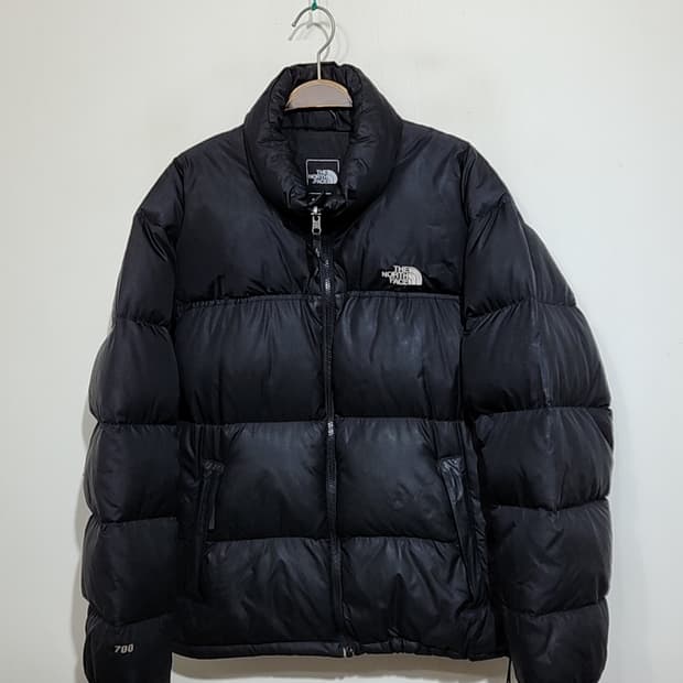 (L) 노스페이스 구스다운 눕시패딩 점퍼 블랙 거위털 700 자켓 