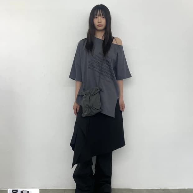 미세키서울 Shirring bootscut pants BLACK  