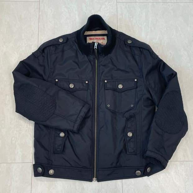 True Religion 트루릴리전 말발굽 스냅 봄버 자켓 블랙