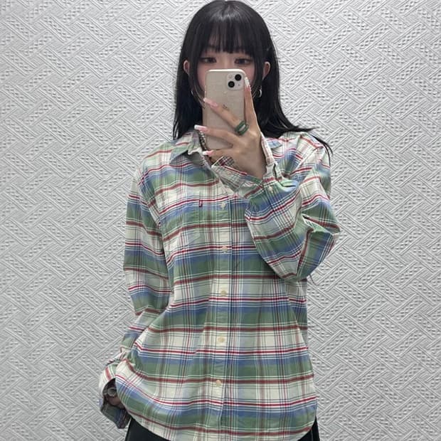 리바이스 빈티지 컨트리 웨스턴 체크 셔츠 L C12211