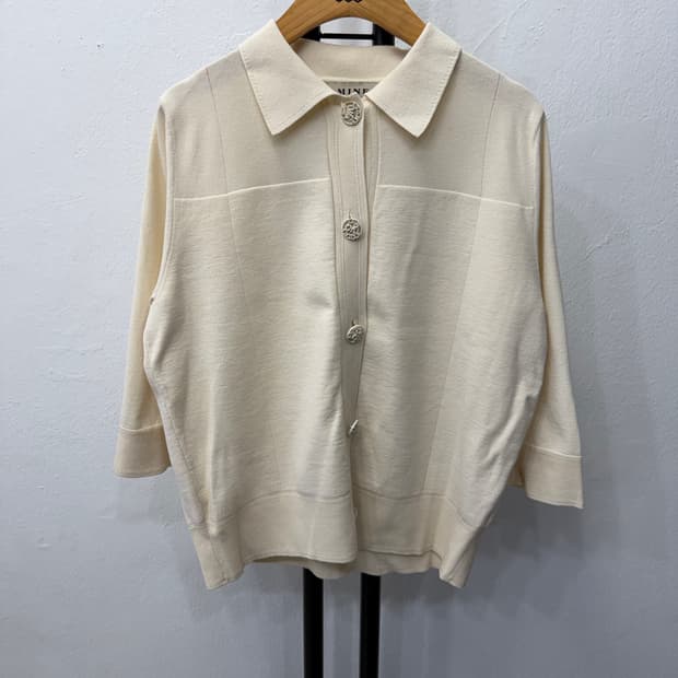 정품) MINE 마인 한섬 20ss 카라 반팔 니트 가디건 90F 