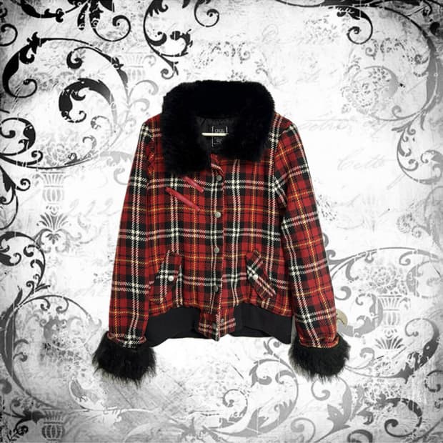 세실맥비 페이크퍼 자켓 퍼체크코트 