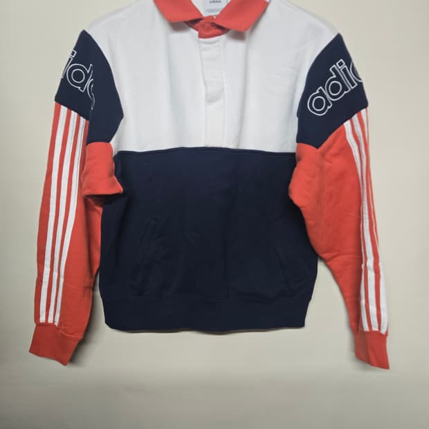 아디다스 삼선 럭비 카라티 오렌지 네이비M