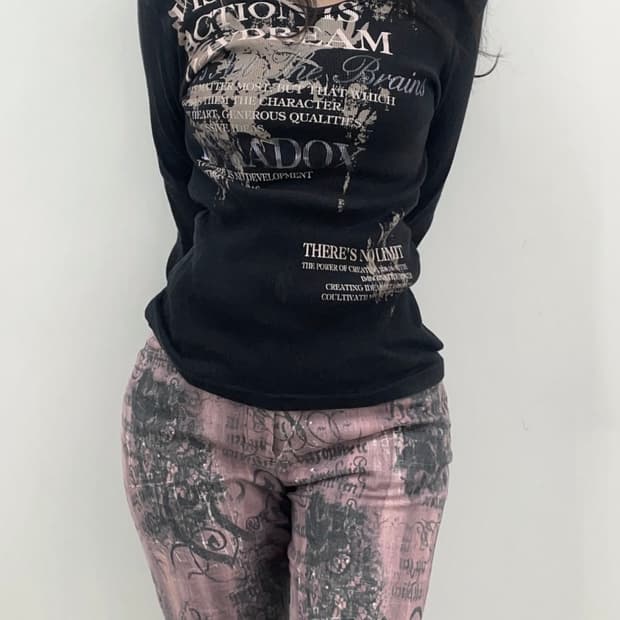 Lettering y2k Printing long Sleeve T