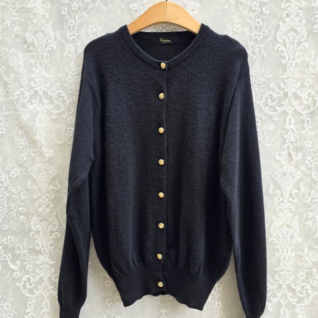 캐시미어 100% 금장단추 가디건