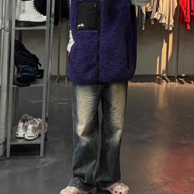 스투시 쉐르파 리버시블 플리스 베스트 A3012