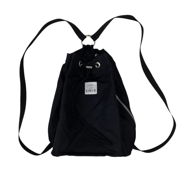 EMIS 이미스 블랙 드로우스트링 백팩