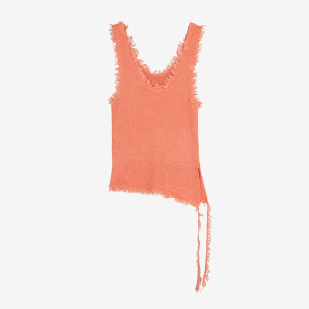 Standalone raw edge knit sleeveless