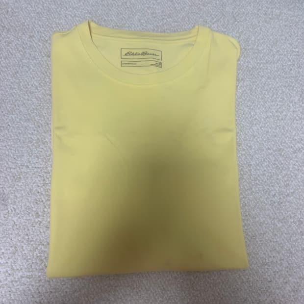 에디바우어 라이트 옐로우 라운드 반팔티셔츠 105