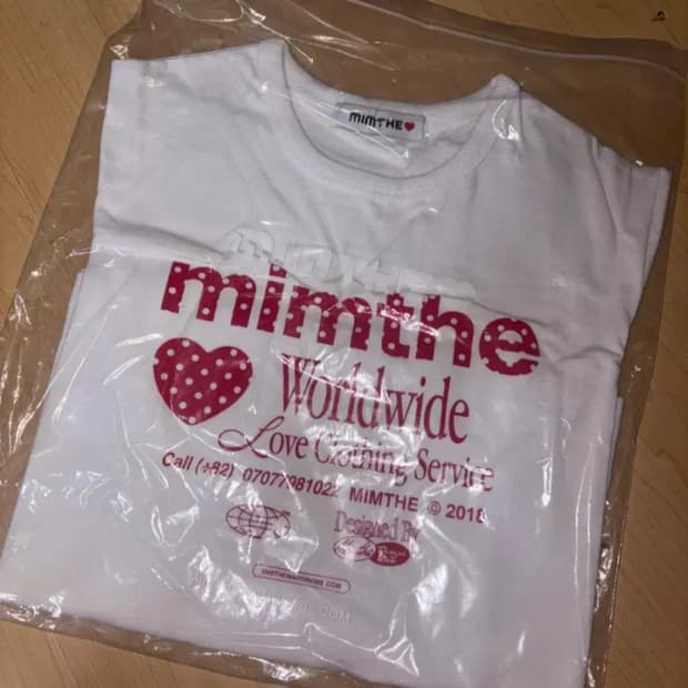 밈더워드로브  도트 크롭 티셔츠