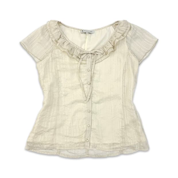 빈티지 레이스 프릴 리본 블라우스