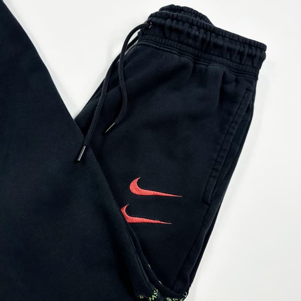 나이키 더블스우시 블랙 코튼 조거팬츠 (M)