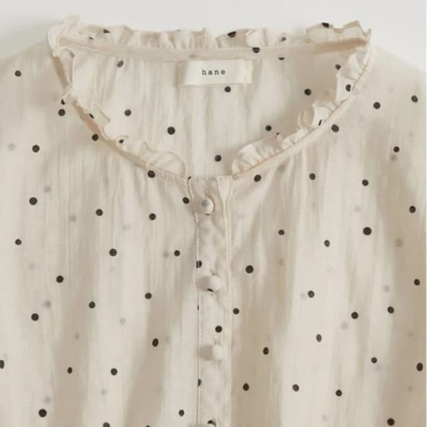 하네 프릴 카라 블라우스 M