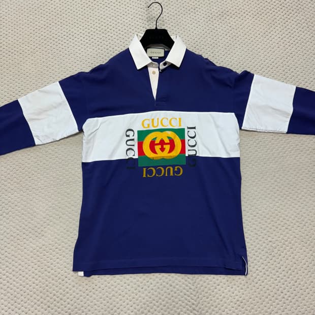 구찌 박스로고 럭비 카라티 L사이즈