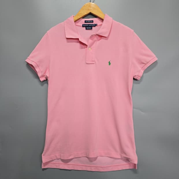 폴로 랄프로렌 핑크색 포니 로고 반팔 카라티셔츠 M