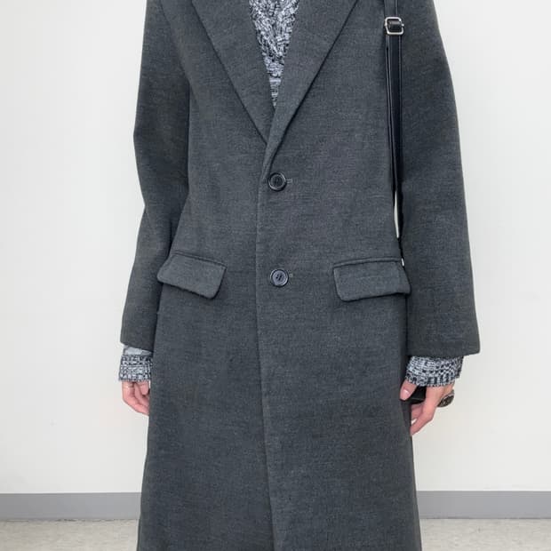 빈티지 그레이 싱글 코트