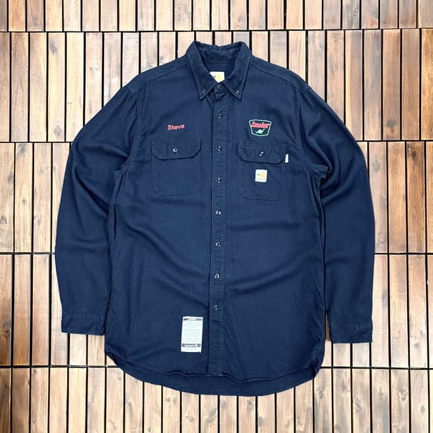 (L) 칼하트 FR 자수 디테일 워크 셔츠 made in USA