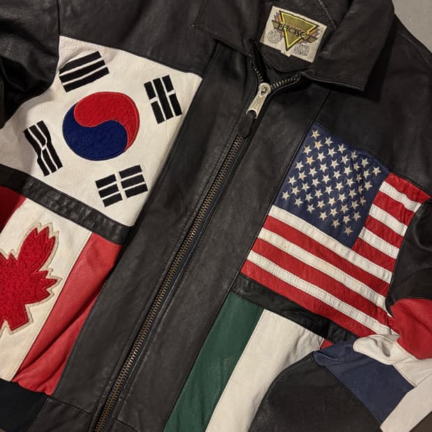 VTG 만국기 가죽자켓