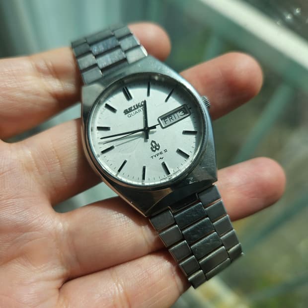 1970s 세이코 쿼츠 Type II 빈티지 메탈 시계