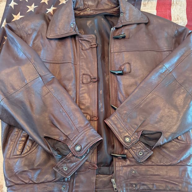 빈티지 크롭 레더자켓