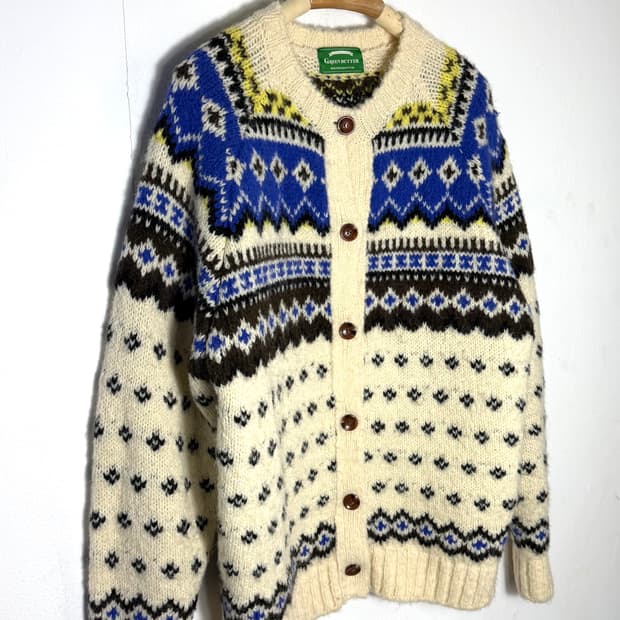 그린버터 그린버터가디건 노르딕가디건 노르딕패턴 가디건 