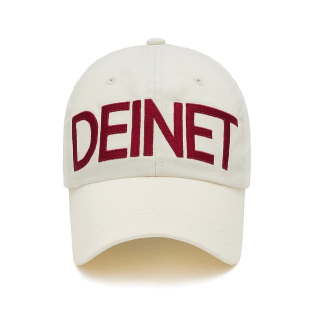 DEINET BIG LOGO CAP IN IVORY