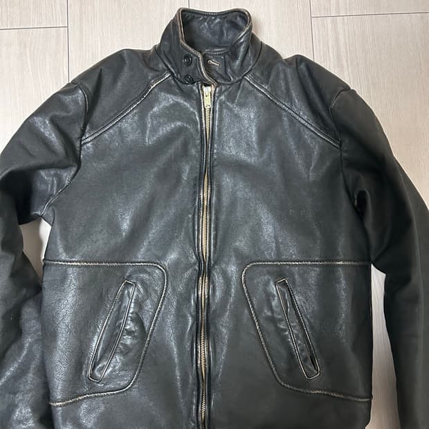 오토매틱포더피플 파이핑 레더 자켓 ml2 size1