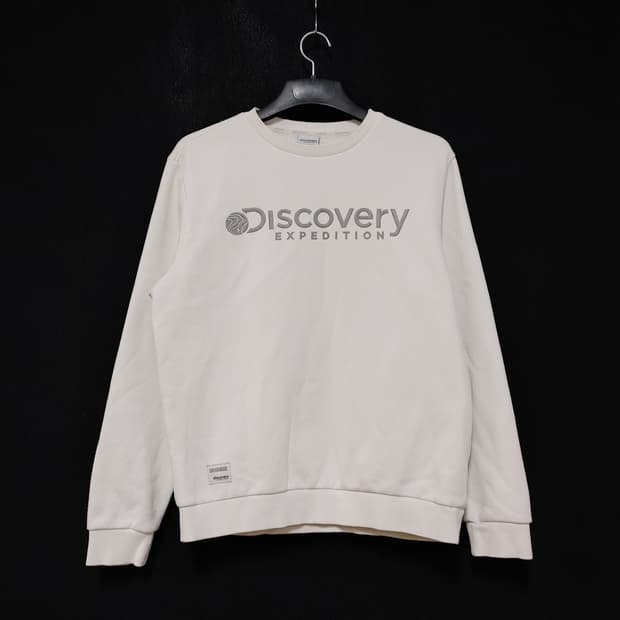 Discovery 디스커버리 안감기모 화이트 맨투맨