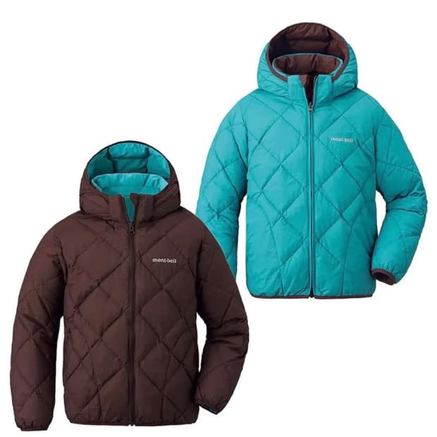 몽벨 리버시블 패딩 키즈 160 민트초코