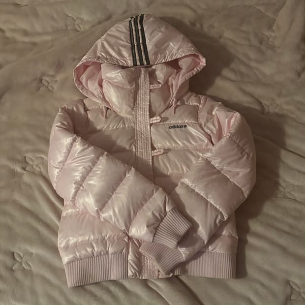 아디다스 빈티지 핑크 패딩