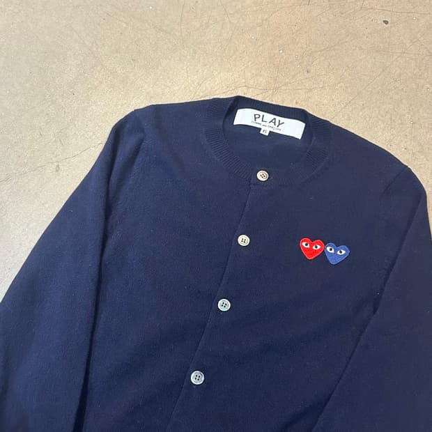 XS 꼼데가르송 네이비 가디건