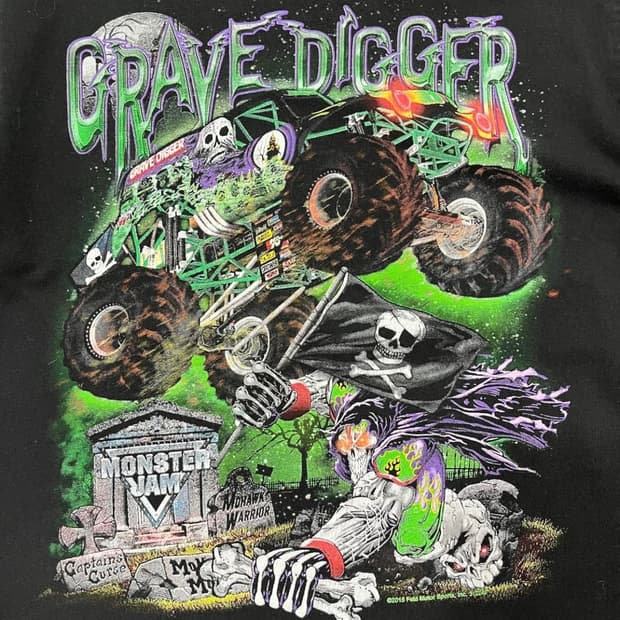 필드 스컬 몬스터 2015s 빈티지 다크 반팔 티셔츠